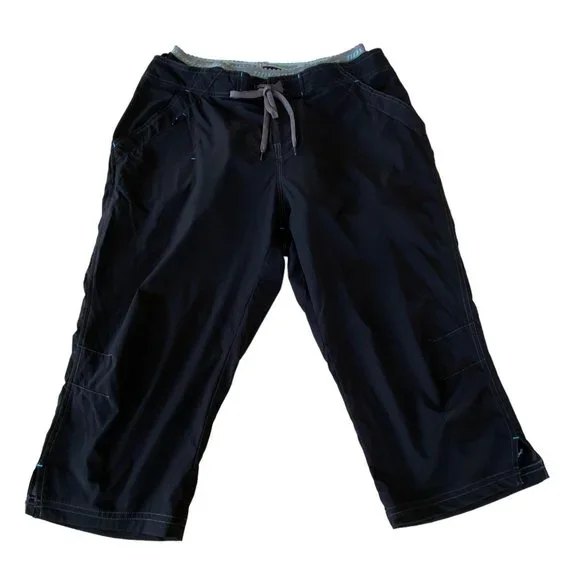 Novara Cycling Pants Crop Large Women's Capri Padded Liner Black Embroidered - Picture 2 of 16